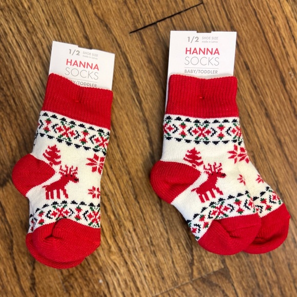 Hanna Andersson Other - HANNA ANDERSSON Toddler Holiday Crew Socks Dear Deer - 2 pairs